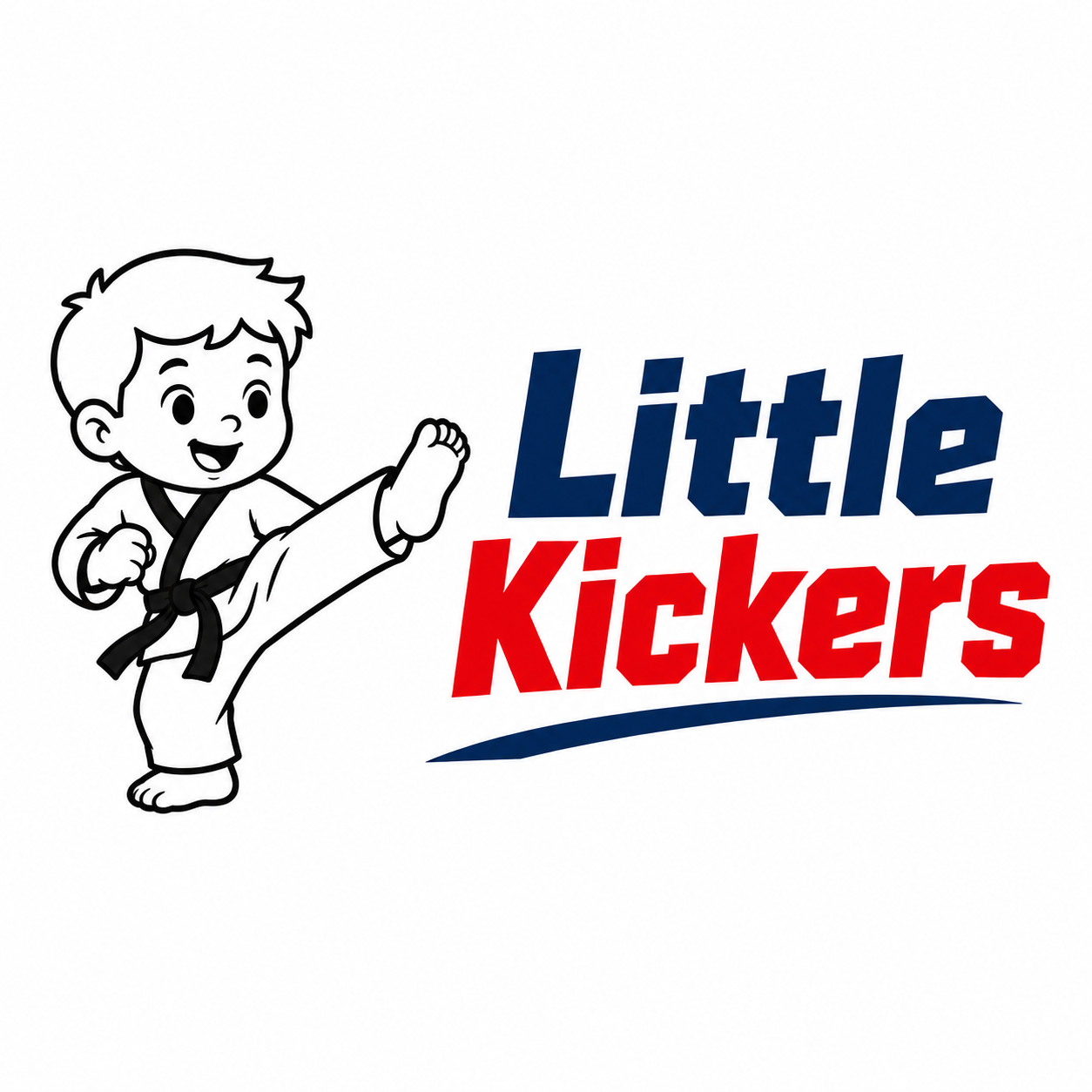 Little Kickers shirt design with a boy in a uniform
